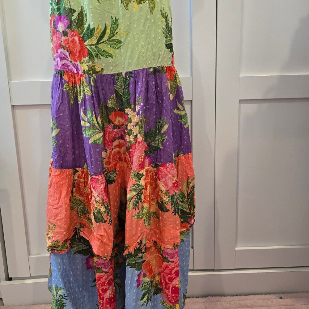 Farm Rio for Anthropologie Floral Tiered Skirt 100% cotton. Retails $228 - Picture 2 of 7